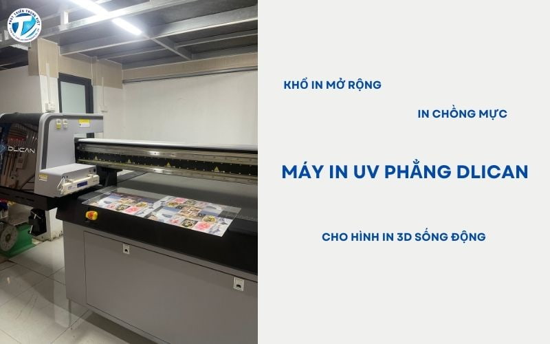 Máy in UV phẳng Dlican - Máy in tranh kính 3D